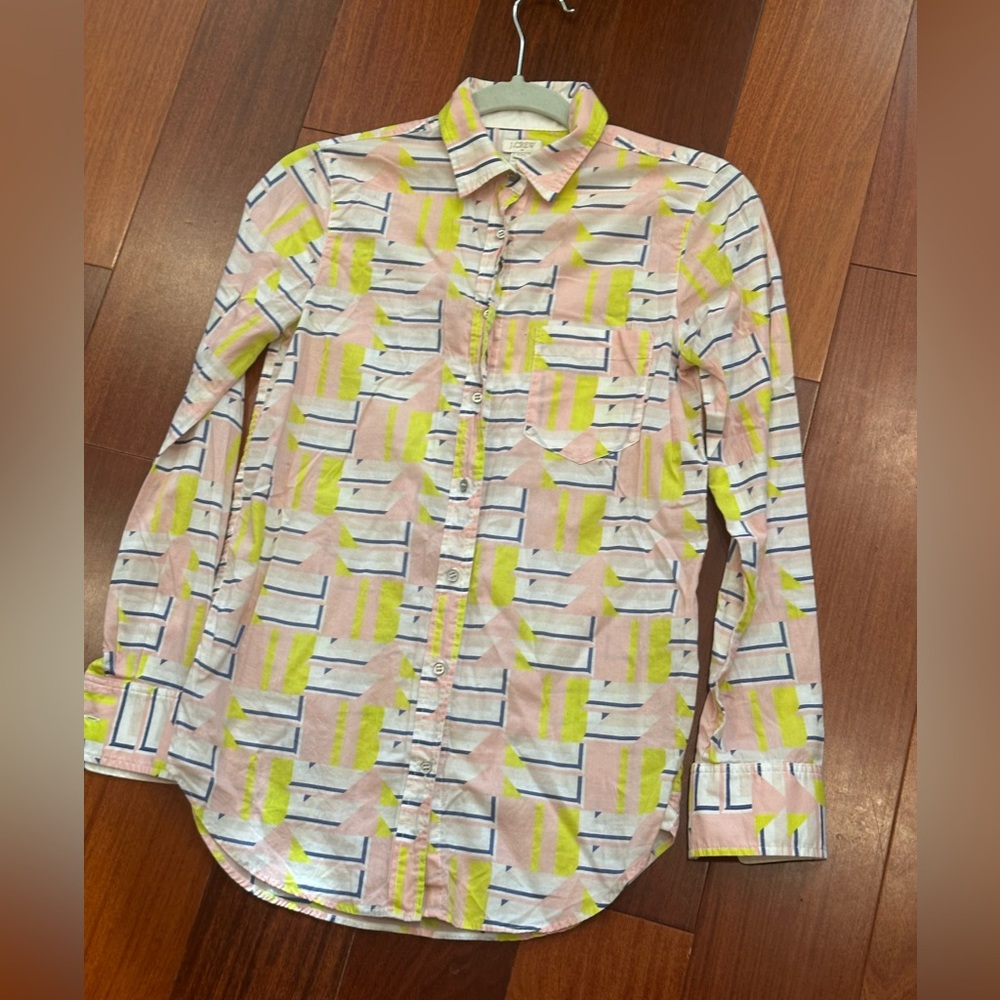 Vintage funky print long sleeve J Crew button up.